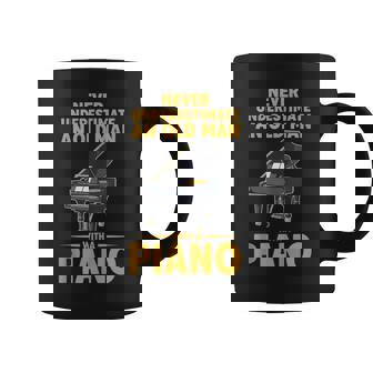 Never Underestimate An Old Man With A Piano Tank Top Coffee Mug | Mazezy