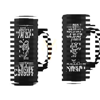 Never Underestimate An Old Man With A Slingshot Tank Top Coffee Mug | Mazezy