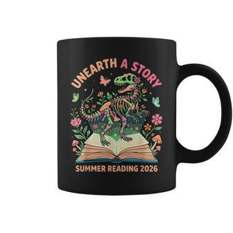 Unearth A Story Summer Library Reading 2026 Dino Skeleton Coffee Mug - Thegiftio UK