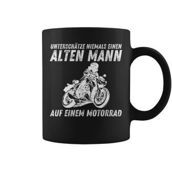 Unterschätze Niemals Einen Alten Mann Auf Motorrad Biker Tassen - Geschenkecke