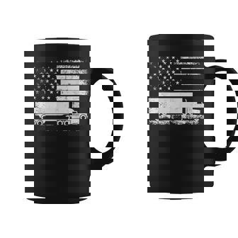 Us American Flag Semi Truck Driver Patriotic Trucker Coffee Mug - Monsterry