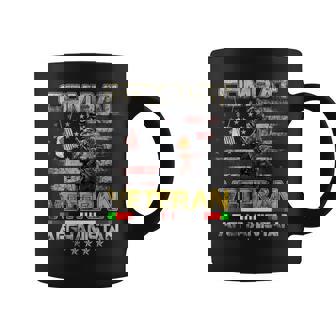 US Combat Afghanistan Veteran Vintage Flag Veterans Day Coffee Mug | Mazezy