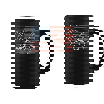 USA Flag Rifle Fishing Rod Fish Deer Hunting Patriotic Coffee Mug | Mazezy