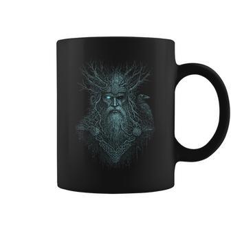 Valhalla Odin Totentiere Cuervo Mitología Nórdicaikingo Taza de café - Regaloses