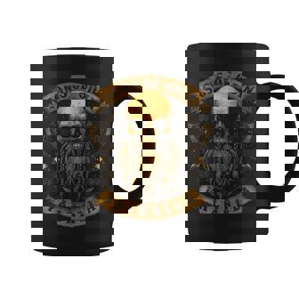 Viking Skull Bold With Beard Sons Of Odin Valhalla Coffee Mug | Mazezy