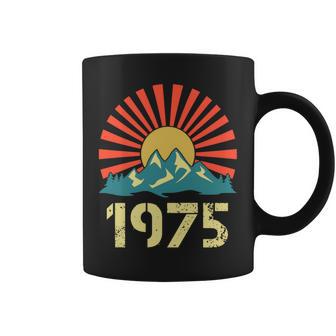Vintage 1975 S Retro Divertidas 1975 Cumpleaños Manga Larga Taza de café - Regaloses