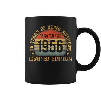 Vintage 70 Birthday Decorations 70Yr 1956 70Th Birthday Coffee Mug - Monsterry