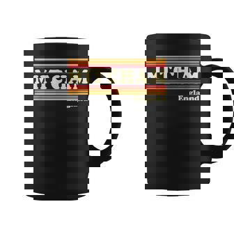 Vintage 80s Mitcham England Retro Graphic Coffee Mug | Mazezy