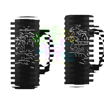 Vintage 80S Pink Flamingo Palm Tree Summer Vacation Beach Coffee Mug - Monsterry