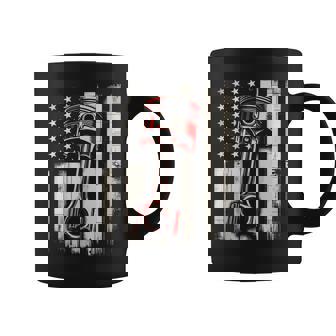 Vintage American Flag Piston Car Mechanic Coffee Mug - Monsterry