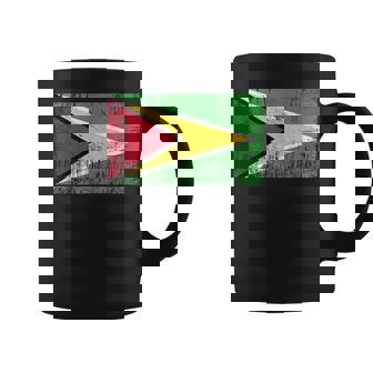 Vintage Banner Fan Guyana Flag Retro Tank Top Coffee Mug | Mazezy