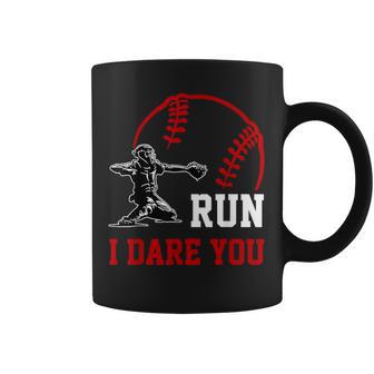 Vintage Baseball Catcher Boys Go Ahead Run I Dare You Coffee Mug - Thegiftio UK