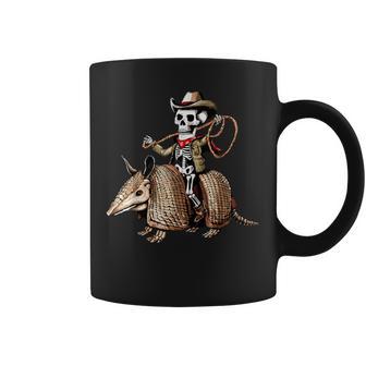 Vintage Cowboy Skeleton Riding Armadillo Western Retro Coffee Mug - Thegiftio UK