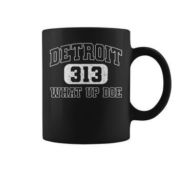Vintage What Up Doe 313 Detroit City Michigan Coffee Mug - Thegiftio UK