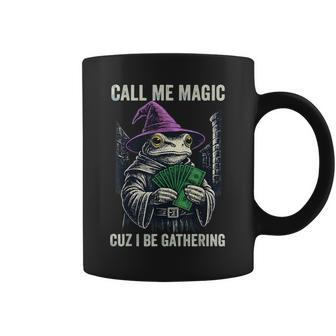 Vintage Frog Call Me Magic Cuz I Be Gathering Wizard Coffee Mug - Thegiftio UK