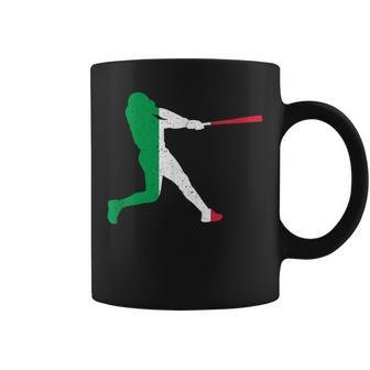 Vintage Italy Flag In Baseball Player Silhouette Coffee Mug - Thegiftio UK