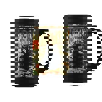 Vintage Japanese Cat Book Lovers Librarian Cat Dad Teacher Coffee Mug | Seseable FR