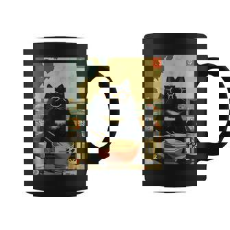 Vintage Japanese Cat Ramen Cat Dad Retro Graphic Women Coffee Mug | Seseable FR