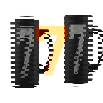 Vintage Orange Sports Team Number 7 Coffee Mug | Mazezy