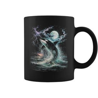 Vintage Orca Midnight 90S Graphic Retro Whale Ocean Wildlife Coffee Mug - Thegiftio