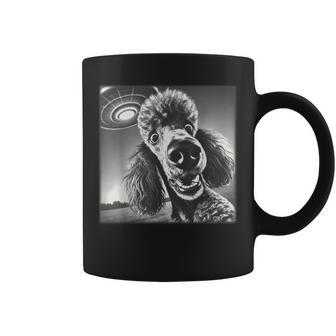 Vintage Poodle Selfie With Ufo Alien Photobooth Dog Mom Dad Coffee Mug | Mazezy