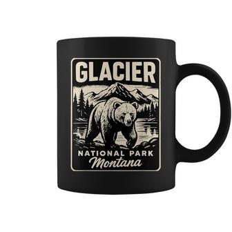 Vintage Style Glacier National Park Montana Grizzly Bear Coffee Mug | Mazezy