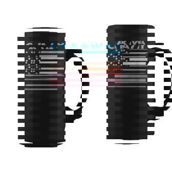 Vintage Sunset American Flag Caraway Arkansas For Women Men Coffee Mug | Mazezy