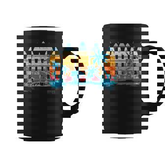 Vintage Surfboard Sunset Surfboarder Retro Surfer Palm Tree Coffee Mug | Seseable UK