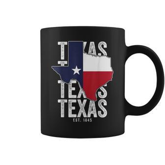 Vintage Texas State Flag Map Southern Texan Est 1845 For Men Coffee Mug - Monsterry