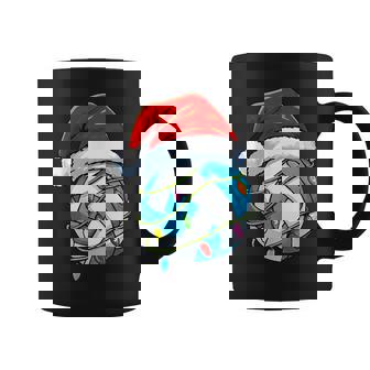 Volleyball Christmas Lights Santa Hat Sports Lover Game Day Coffee Mug | Seseable FR