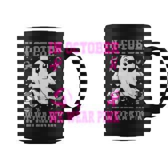 Volleyball In October We Wear Pink Halloween Breast Cancer Coffee Mug | Mazezy