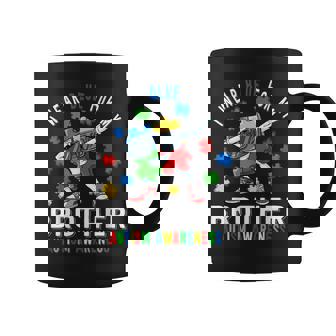 I Wear Blue For My Brother Autism Awareness Day Brother Coffee Mug - Monsterry