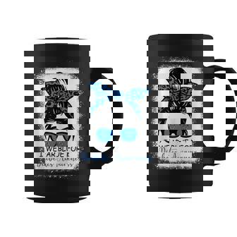 I Wear Blue For Diabetes Awareness Leopard Messy Bun Tank Top Graphic Print Coffee Mug - Monsterry