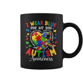 I Wear Blue For My Son Autism Awareness For Autism Mom Coffee Mug - Thegiftio UK