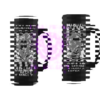 I Wear Purple For Epilepsy Awareness Smile Face Empilepsy Coffee Mug - Seseable