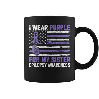 I Wear Purple For My Sister Epilepsy Awareness Warrior Coffee Mug - Thegiftio UK