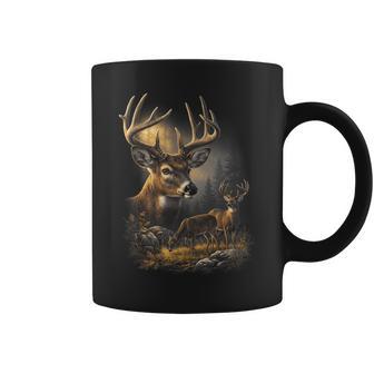 Whitetail Deer Vintage Buck Autumn Forest Wildlife Hunting Coffee Mug - Thegiftio