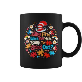 Why Fit In Autism Awareness For Teacher Doctor Cat Hat Cool Coffee Mug - Thegiftio