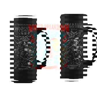 Winter Breakdown Metal Christmas Band Santa & Krampus Coffee Mug - Thegiftio