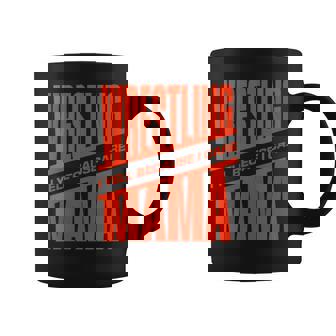 Wrestling Mama I Yell Because I Care Fun Wrestler Parent Coffee Mug | Mazezy