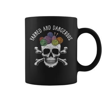 Yarned And Dangerous Skull Crochet Yarn Lover Coffee Mug - Thegiftio UK