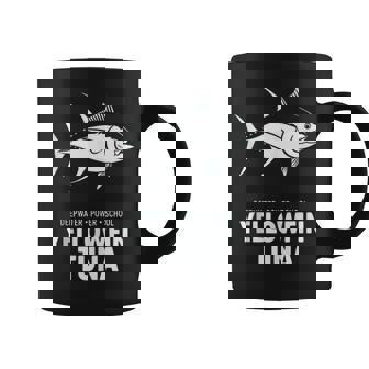 Yellowfin Tuna Deepwater Power School Saltwater Fishing Tank Top Coffee Mug | Mazezy
