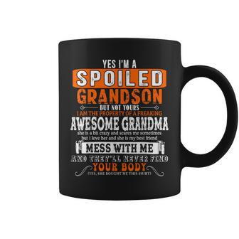 Yes I'm A Spoiled Grandson Of A Freaking Awesome Grandma Coffee Mug - Thegiftio UK