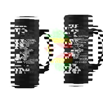Zimbabwe Flag It's In My DNA Thumbmark Zimbabwean Roots Coffee Mug | Mazezy