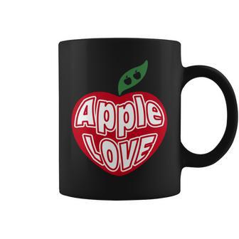 「Red Apple Fresh Fruit 」 ハート型 Love りんご フルーツ ユニークデザイン 長袖tシャツ コーヒーマグ - Kawaiitshirt