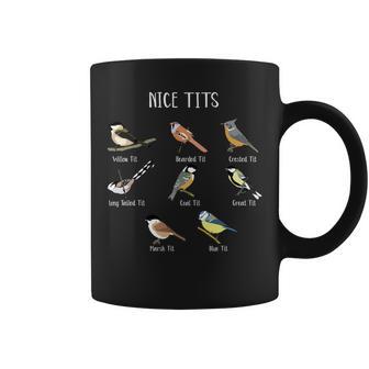 おもしろバードウォッチング ユーモア おっぱいコレクション ニースシジュウカラ 鳥 長袖tシャツ コーヒーマグ - Kawaiitshirt