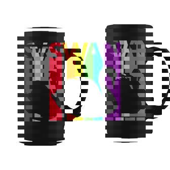 かわいいレインボースワンの鳥が好きな人 長袖tシャツ コーヒーマグ - Kawaiitshirt