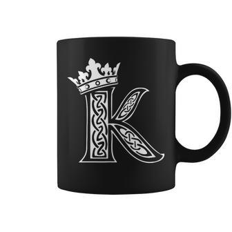 アルファベットtシャツ イニシャル文字 K & King Queen 王冠 コーヒーマグ - Kawaiitshirt