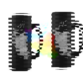 イランの地図 イランのカラフルな地図 水彩イラスト コーヒーマグ - Kawaiitshirt