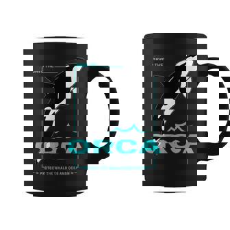 クジラと海を守るシャチ レトロなシャチのデザイン コーヒーマグ - Kawaiitshirt